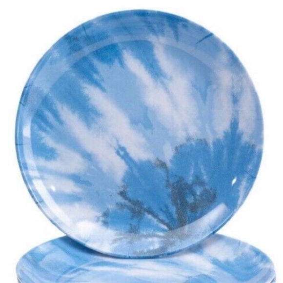 Rachel Zoe 4 Piece Melamine Tie Dye Dinner Plates New - Picture 1 of 4